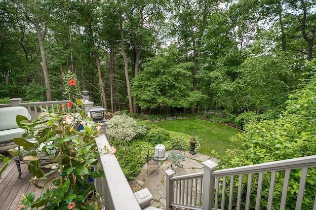 4 Dexter Ln, Manchester, MA 01944 - view of yard with a wooden deck
