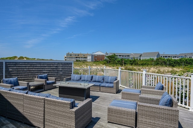 deck with an outdoor living space