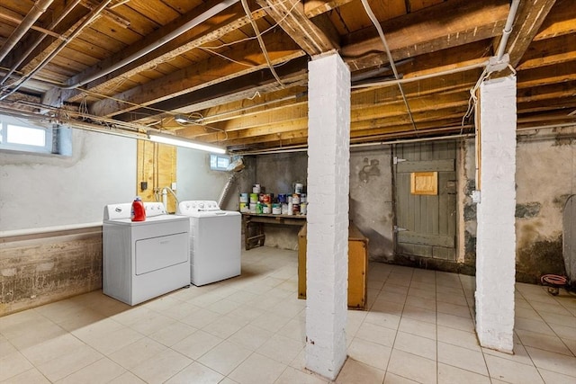 27 Cook St, Fall River, MA 02724 - basement featuring washing machine and clothes dryer