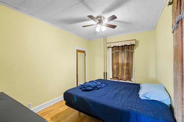 27 Cook St, Fall River, MA 02724 - bedroom featuring crown molding, wood finished floors, and ceiling fan