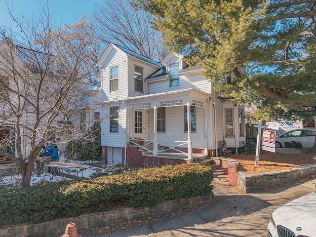 view of front of property with a porch