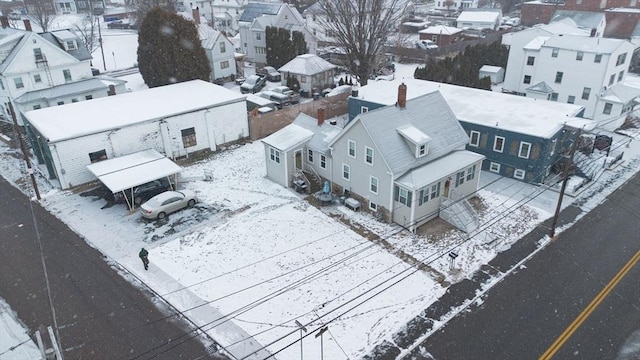 view of snowy aerial view