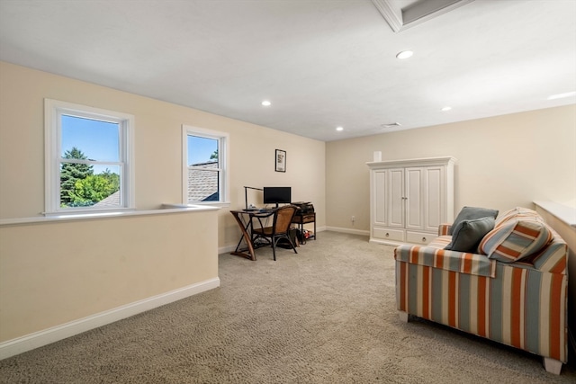 view of carpeted office