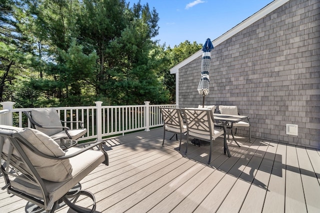 view of wooden deck