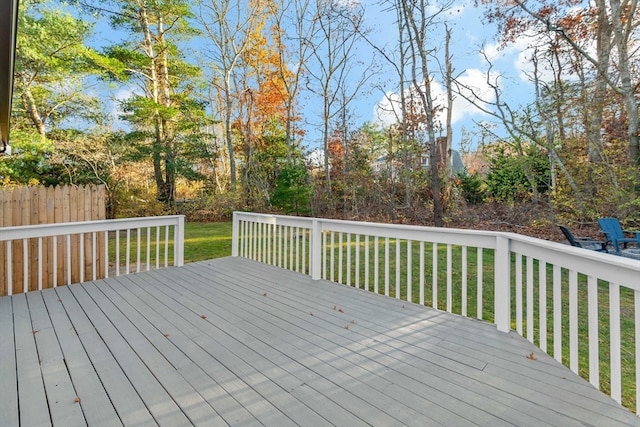 wooden deck with a yard