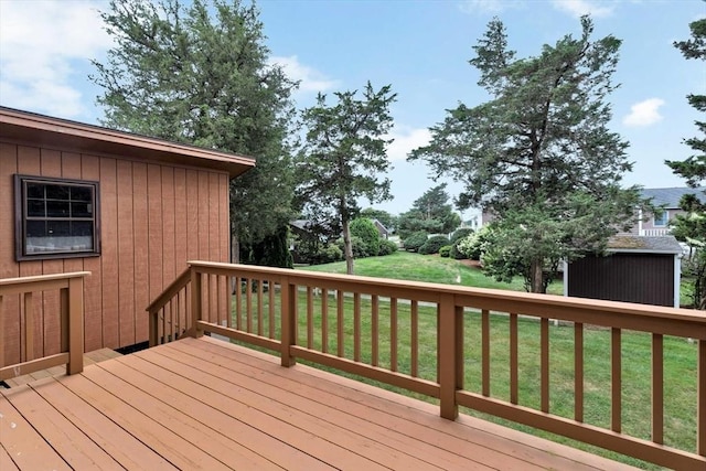 41 Kenwood Rd, Bourne, MA 02559 - deck with a storage unit, an outdoor structure, and a yard