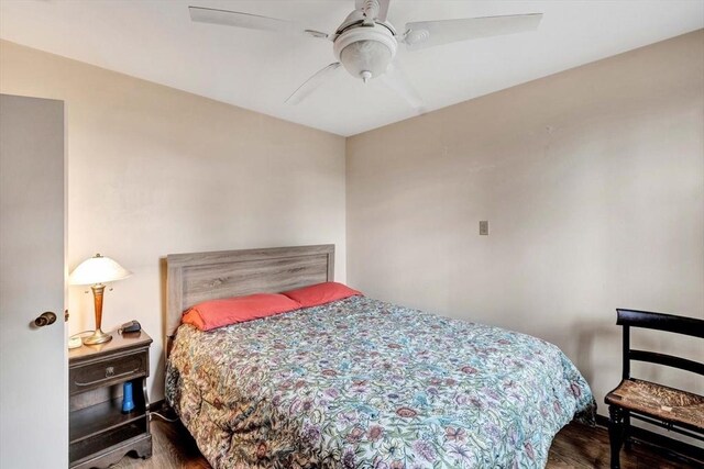 41 Kenwood Rd, Bourne, MA 02559 - bedroom with wood finished floors and a ceiling fan