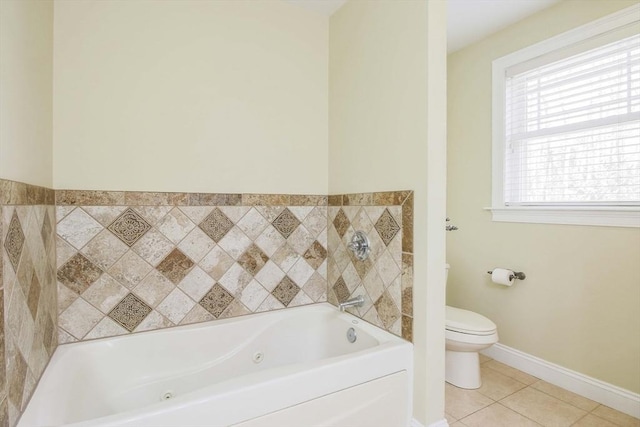 32 Erins Way, Holden, MA 01520 - bathroom with toilet, a jetted tub, tile patterned flooring, and baseboards