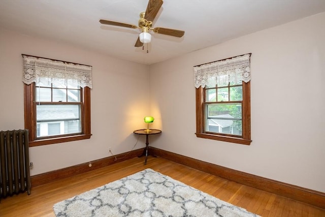 47 Ronald Rd, Arlington, MA 02474 - empty room featuring radiator, light wood-style flooring, plenty of natural light, and baseboards
