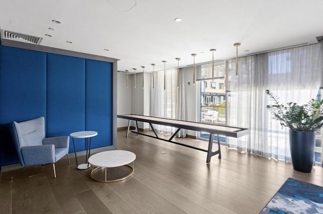 65 Lewis St Unit Ph03, Boston, MA 02128 - rec room with visible vents, wood finished floors, and floor to ceiling windows