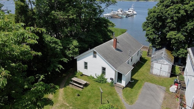 66-R Beach St, Warren, RI 02885 - aerial view of property and surrounding area with a nearby body of water