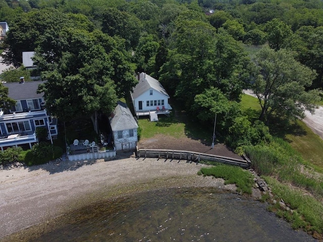 66-R Beach St, Warren, RI 02885 - aerial view of property and surrounding area with a forest
