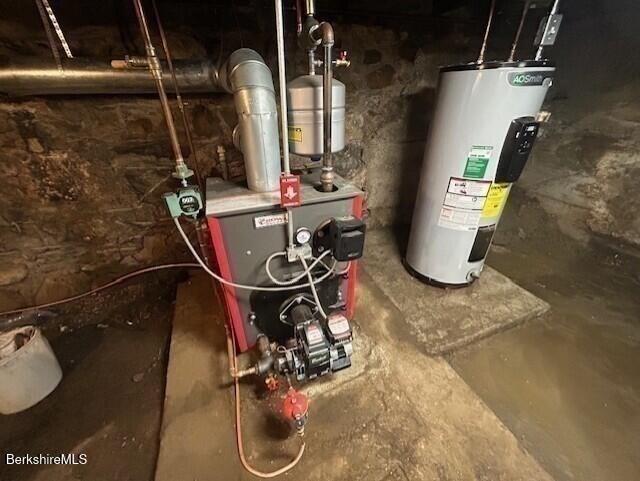 15 Murray Ave, North Adams, MA 01247 - utilities featuring electric water heater and a heating unit