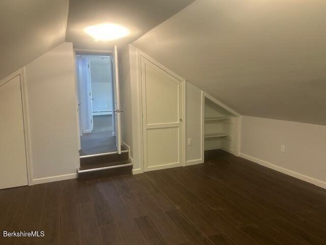15 Murray Ave, North Adams, MA 01247 - additional living space with dark wood-style floors, lofted ceiling, and baseboards