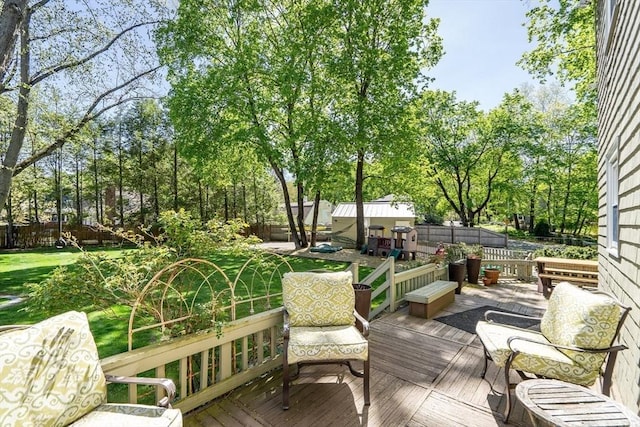 wooden terrace with fence