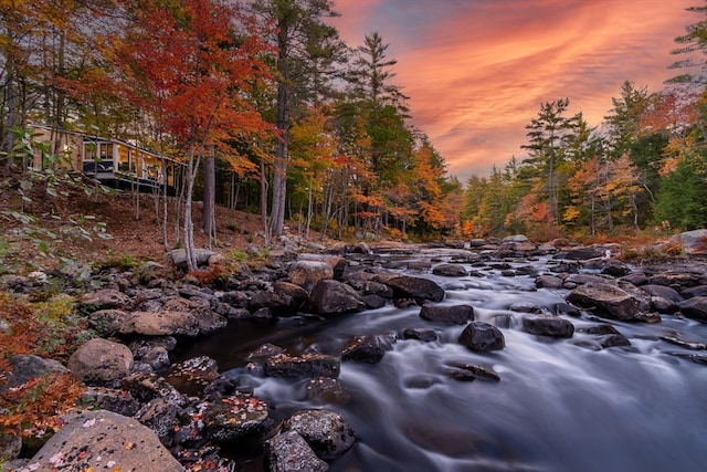 view of nature at dusk