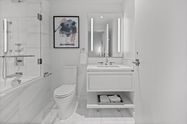 150 Seaport Blvd Unit 11C, Boston, MA 02210 - full bath featuring toilet, vanity, and combined bath / shower with glass door