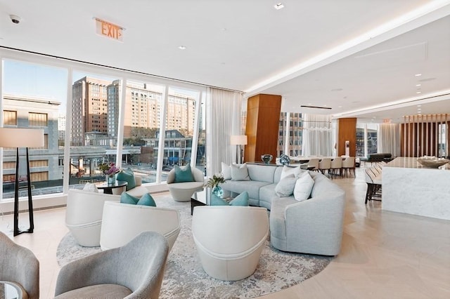 150 Seaport Blvd Unit 11C, Boston, MA 02210 - living room with expansive windows and plenty of natural light