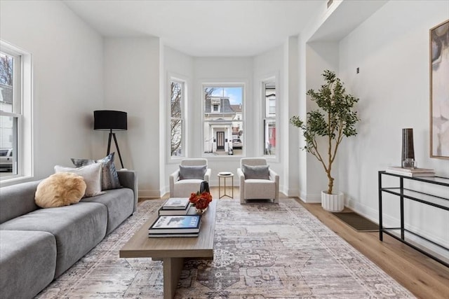 157 Princeton St Unit 1, Boston, MA 02128 - living room featuring wood finished floors and baseboards
