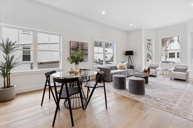 157 Princeton St Unit 1, Boston, MA 02128 - dining room with healthy amount of natural light, light wood finished floors, recessed lighting, and baseboards