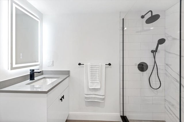 157 Princeton St Unit 1, Boston, MA 02128 - bathroom with vanity and tiled shower