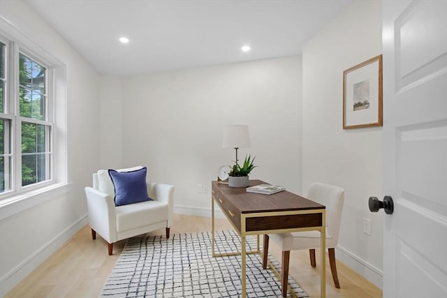 293 Cross St, Norwell, MA 02061 - office with healthy amount of natural light, light wood-style flooring, and recessed lighting