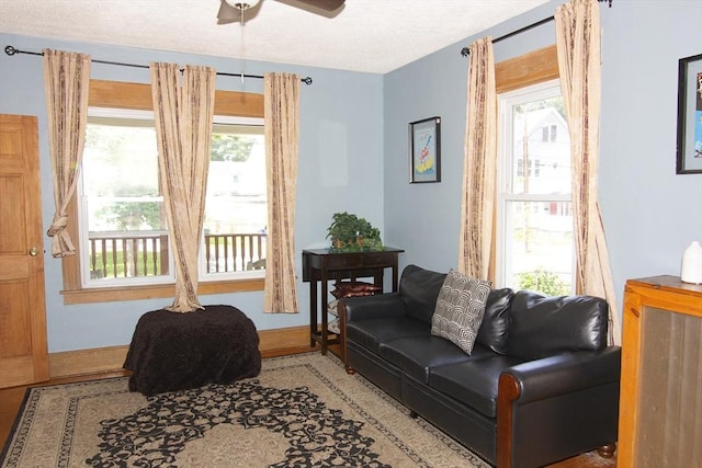 103 Monrovia St, Springfield, MA 01104 - living area with plenty of natural light and a ceiling fan