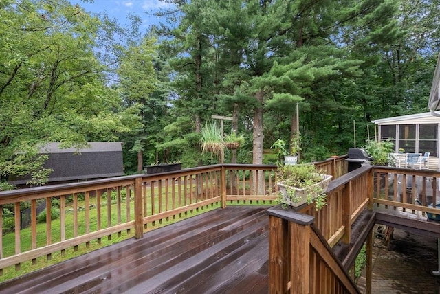 495 Grafton St, Shrewsbury, MA 01545 - deck with grilling area and a sunroom