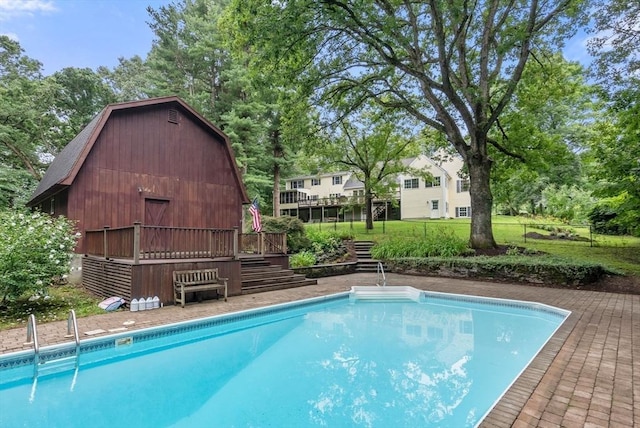 495 Grafton St, Shrewsbury, MA 01545 - pool with an outbuilding and a barn