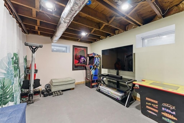 interior space featuring baseboards