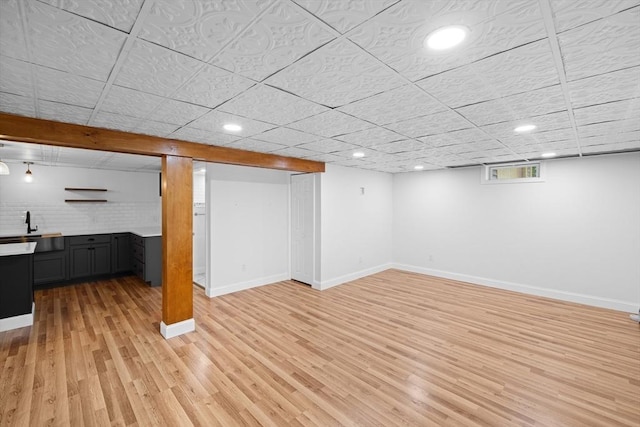 13 Abraham Ave, Freetown, MA 02717 - below grade area with light wood-style flooring and recessed lighting