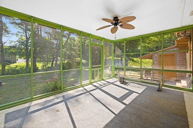 13 Abraham Ave, Freetown, MA 02717 - unfurnished sunroom with ceiling fan