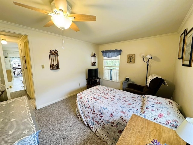 38 Trailwood Dr, Bridgewater, MA 02324 - carpeted bedroom featuring multiple windows, crown molding, ceiling fan, and attic access