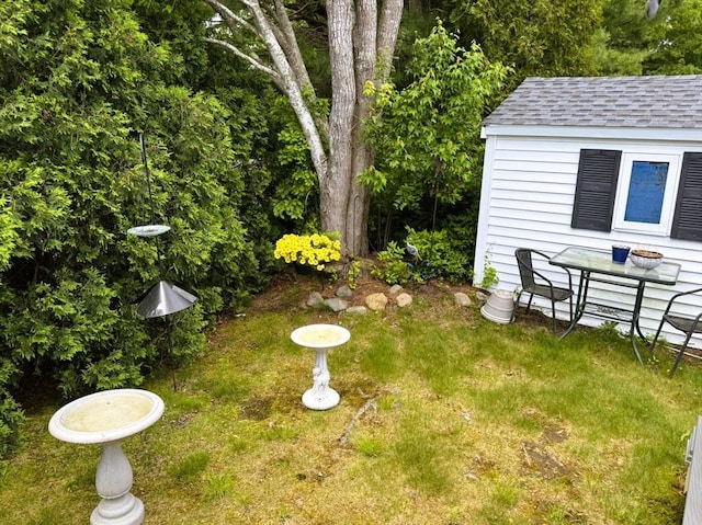 38 Trailwood Dr, Bridgewater, MA 02324 - view of grassy yard featuring an outdoor structure