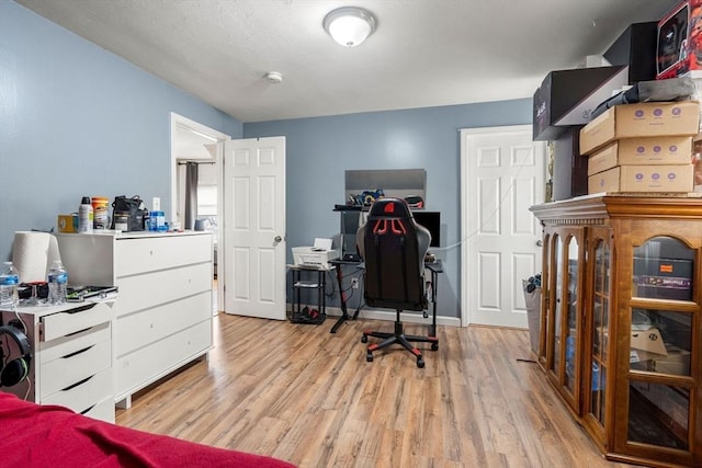 office space featuring light wood-type flooring