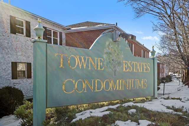 view of community sign