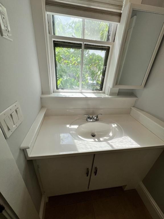 98 Boylston St Unit 1, Brookline, MA 02445 - bathroom featuring tile patterned flooring and vanity