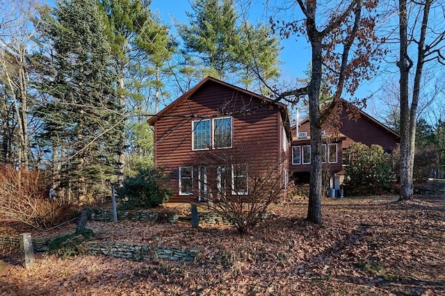 view of home's exterior featuring central AC