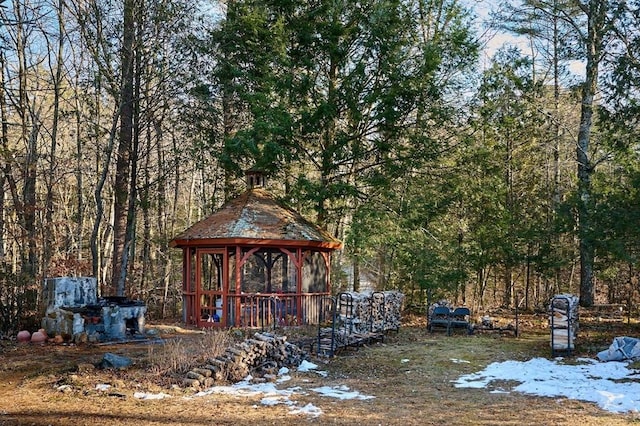 view of yard featuring a gazebo