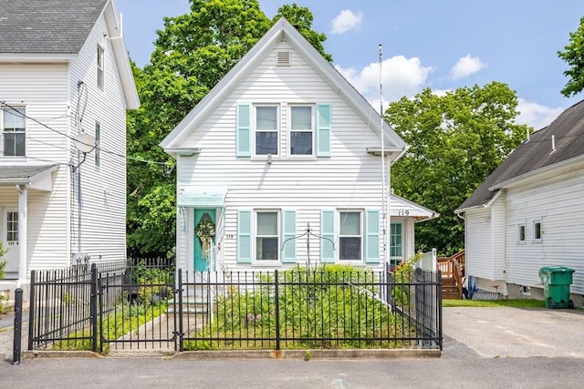 119 Clark St, Clinton, MA 01510 - view of front of property with a fenced front yard and a gate