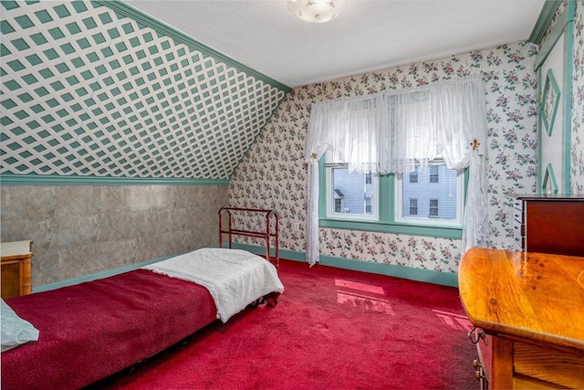 119 Clark St, Clinton, MA 01510 - carpeted bedroom featuring wallpapered walls