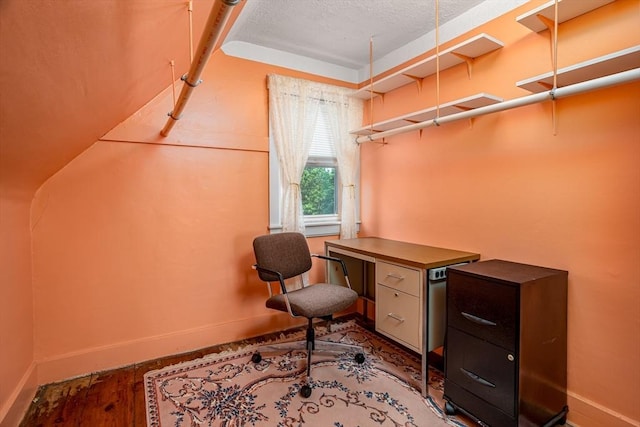 119 Clark St, Clinton, MA 01510 - office featuring baseboards, wood finished floors, and a textured ceiling