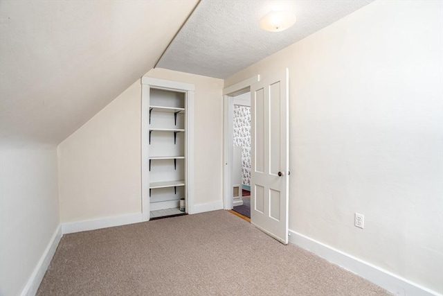 119 Clark St, Clinton, MA 01510 - bonus room with carpet flooring, baseboards, lofted ceiling, and a textured ceiling