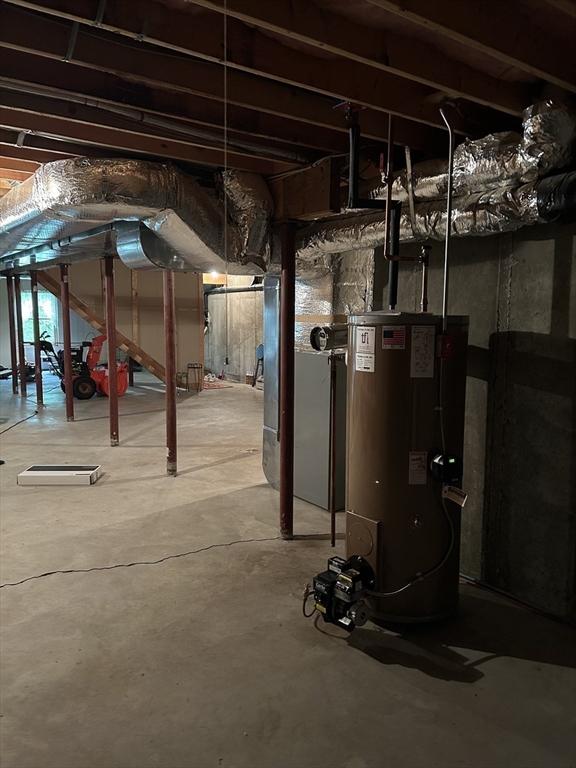 210 Wales Rd, Monson, MA 01057 - unfinished basement with water heater
