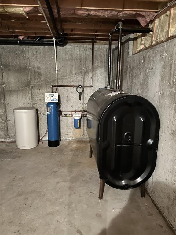 210 Wales Rd, Monson, MA 01057 - unfinished below grade area featuring heating fuel and a water softener