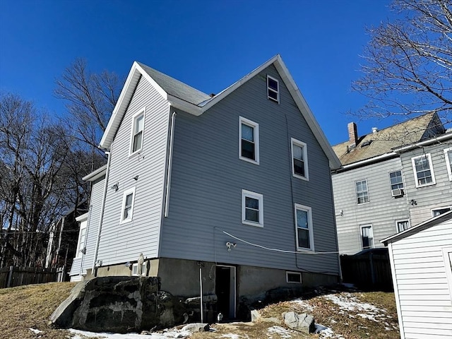 view of snow covered exterior