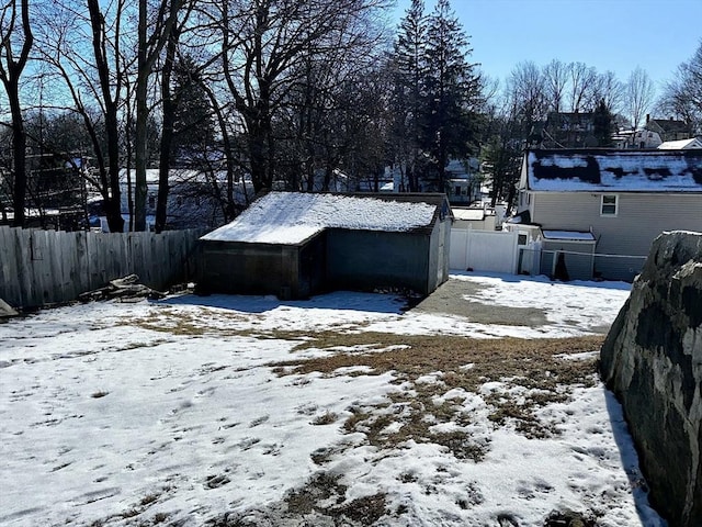 view of snowy yard