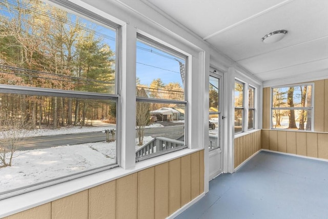 view of unfurnished sunroom