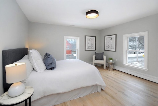 bedroom with wood finished floors