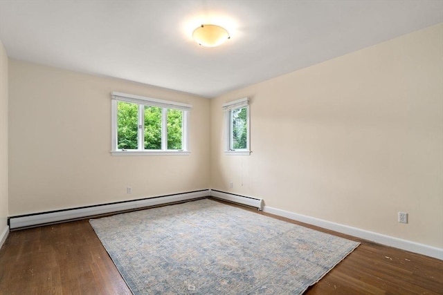 61 Sevland Rd, Newton, MA 02459 - unfurnished room featuring wood finished floors and a baseboard heating unit